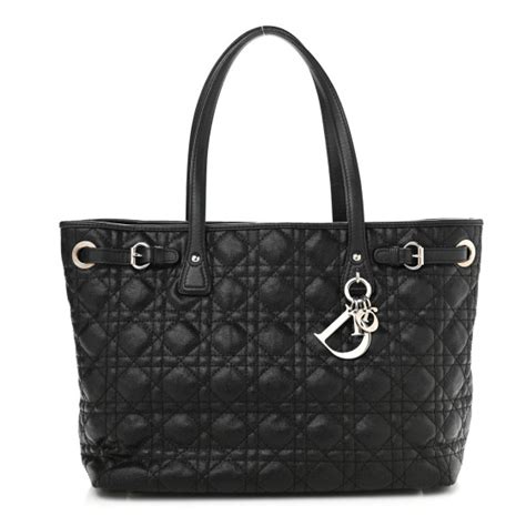 CHRISTIAN DIOR Coated Canvas Cannage Small Panarea Tote 